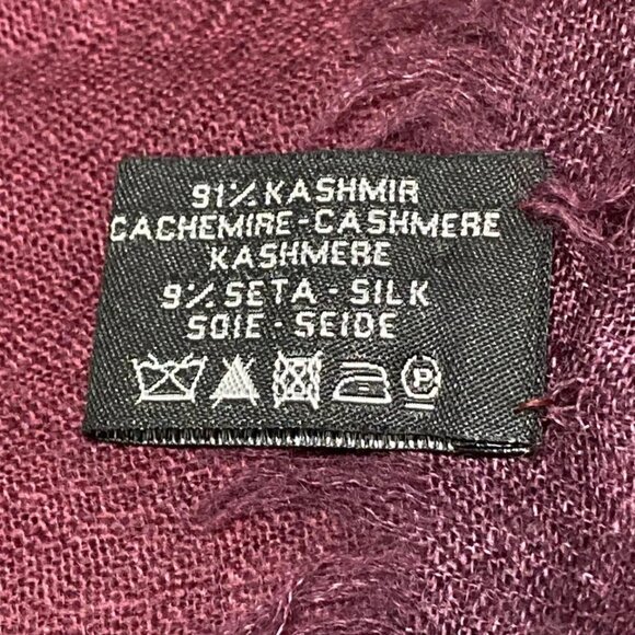 CHANEL - Bordeaux Light Brown Multi Cashmere Silk Scarf 366-082325 - Picture 6 of 7